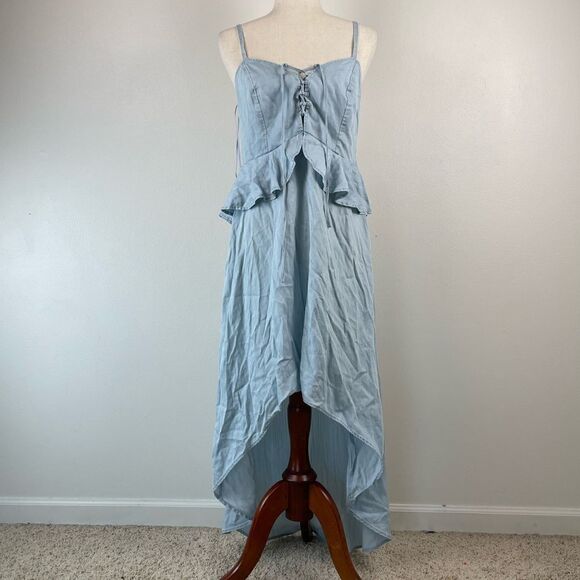 Guess Light Blue Lyocell Midi Dress Size M EUC - Picture 1 of 9